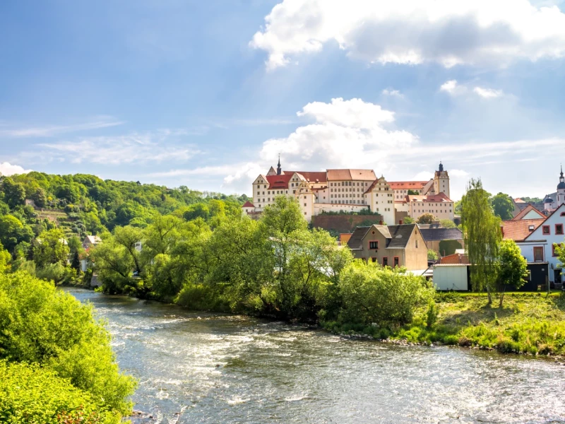Blick auf das Schloss Colditz