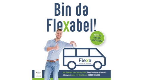 Kampagnenmotiv zur Einführung von Flexa in Nordsachsen, Bin da Flexabel